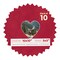 Red Suede Mat Board for 10x10 Frames - Heart Opening for 5x5 Photos